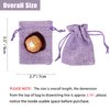 Bezall 50Pcs Burlap Bags with Drawstring 2.7 x 3.5 inch, Linen Gift Bags Jewelry Pouches Sachets for Wedding Party Favor, DIY Crafts, Presents (Light Purple)