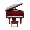 Miniature Piano for Dollhouse Furniture Upright Grand Piano with Stool Instrument 1 12 Ornament Artificial House Scene Accessories Desktop Decoration (Red)