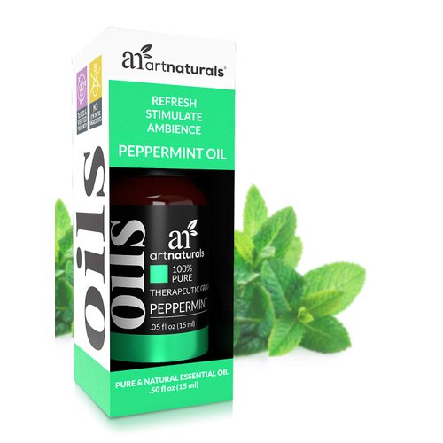 artnaturals 100% Pure Peppermint Essential Oil (.5 Fl Oz / 15ml) - Premium Therapeutic Grade Mentha Peperita - Fresh Mint for Hair Growth and Skin - Repel Mice and Spiders - Natural Rodent Repellent