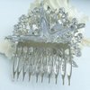 Sindary Wedding Headpiece 3.15" Pearl Rhinestone Crystal Bridal Starfish Hair Comb HZ6412 (Silver-Tone Blue)