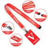 VELATYVIO 25 Sets Visitor Badge Lanyard with Clips Breakaway Reusable Temporary PVC Pass Card for Event Fundraising Company Exhibition Guest School Activities 3.54 x 2.13inch Red