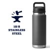 YETI Rambler 26 oz Bottle, Vacuum Insulated, Stainless Steel with Chug Cap, Charcoal