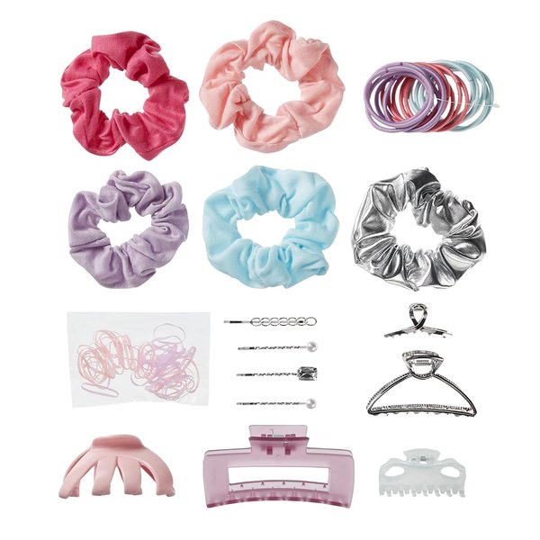 Scunci by Conair 82 piece hair accessory kit - hair accessories for women - claw clips - includes stackable storage