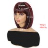 GUOJIAN 12 Inch Short Bob Wigs with Bangs Straight Bob Wigs for Women Synthetic Bob Wigs Natural Looking for Daily Party Cosplay (12inch, wine red)