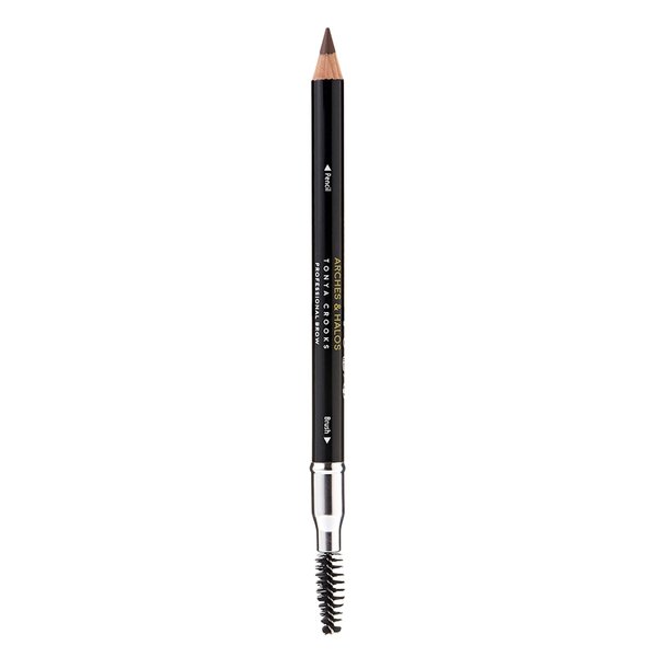 Arches & Halos Precision Brow Shaping Pencil - Double Sided Eyebrow Filler and Spoolie Brush - Creamy Texture for Shaping and Defining With Ease - Vegan, Cruelty Free - Warm Brown - 0.070 oz