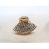 Generic Tiny mini rose gold metal oval or leaf shaped hair claw clips with crystals (Pattern: Leaf)