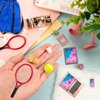 Mini School Supplies, Doll School Supplies Includes Mini Doll Tennis Racket, Laptop, Bookshelf, Tablet, Desk lamp for Dolls Accessories Set