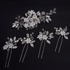 Wedding Hair Accessories for Brides, Beusoulover Bridal Hair Accessories, 5 Pieces (Pearl Hair Comb + 4pcs Silver Hair Pins) for Women and Girls, Brides, Bridesmaids (silver)