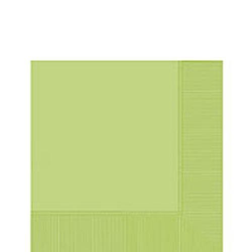 Amscan beverage napkins leaf green hi count