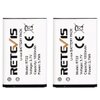 Retevis RT22 RT22S RT15 RT19 Battery Walkie Talkie Original Li-ion Battery 3.7V 1000mAh Compatible RT22 RT22S RT15 RT19 WLN KD-C1 Two Way Radio(2 Pack)
