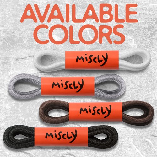 Miscly Round Shoelaces [1 Pair] 5/32″ Thick - For Shoes, Sneakers & Boots (36″, Brown)