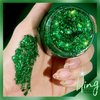 Teenitor Green Body Glitter, Face Glitter, Green Glitter, Body Glitter Gel, Hair Glitter Gel, 80g/2.8oz Holographic Glitter for Face Body Hair, Glitter Makeup, Hair Glitter for Kids