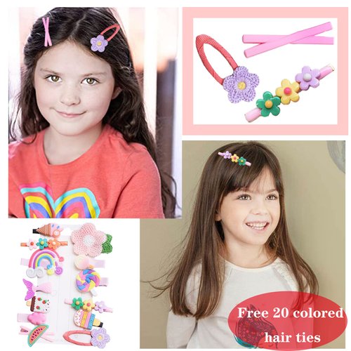 58PCS Baby Hair Clip, Toddler Girls Hair Accessories, Kids Hair Clips for Styling, Flower Candy Fruits Rainbow Cute Hair Clips for Girls