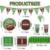 74Pcs Football Party Decorations Supplies Super Bowl Party Decoration Set Include Dinner Plates, Dessert Plates, Napkins, Cups, Banner and Tablecloth Football Birthday Party Favors Kit