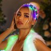 ACEDRE Colorful Light Up Rave Headbands Glow LED Mirror Hair Band Nightclub Party Costume Hair Accessories for Women