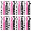 Hanaive 24 Pcs Cheerleader Gifts Cheer Bracelets Cheer Hair Ties Cheerleading Hair Ties Elastic Cheer Hair Accessories Cheerleader Ponytail Holder Wristbands for Girls Women Teams, Black White Pink