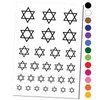 Star of David Jewish Temporary Tattoo Water Resistant Fake Body Art Set Collection - Dark Blue (One Sheet)