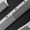 Dolmifapro 2 Pcs Metal Comb, Fine Tooth Comb, Stainless Steel Comb Set, Professional Barber Comb Hair Cutting for Hair Stylist, Easy Take, Anti Static, Heat Resistant, Travel comb, Wood Grain Design