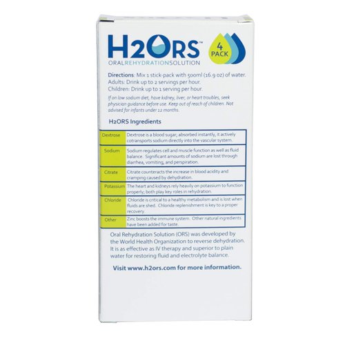 H2ORS Electrolyte Drink Powder: Citrus (4 Pack)