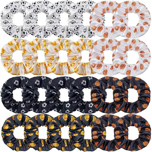 6 Pcs Soccer Hair Scrunchies Soccer Hair Ties Elastic Soccer Hair Bands Ponytail Holders Sport Hair Accessories for Girls Women Graduation Christmas Party Favors Players Coaches Teams Hair Accessories