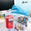 AdirMed Sharps Disposal Container with Flip Open Lid - Biohazard and Syringe Disposal Container - Ideal for Home, Clinic, Office, Barber Use with Flip-Open - (1 Quart, 6-Pack)