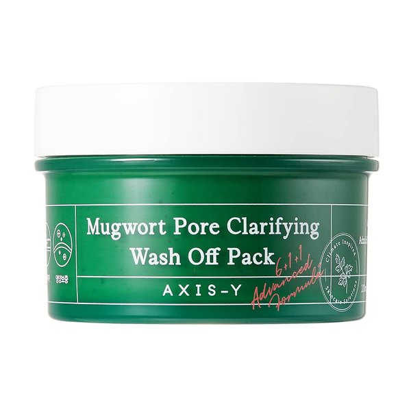 AXIS-Y Mugwort Pore Clarifying Wash Off Pack | Exfoliating | Pore Reduction | Acne, blackhead, oily skin care | Clay/Mud Mask | Korean Skincare | 100ml / 3.38 fl. oz.