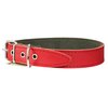 Thick Genuine Leather Dog Collar, Cotton Padded, 1.25" Wide. (Neck Circumf.: 17.5"-20.5", Red)