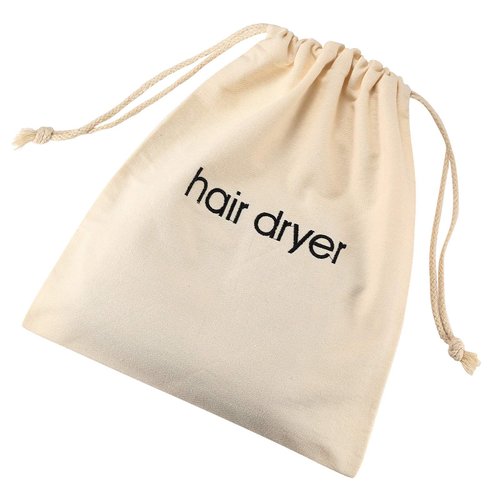 ERKXD Hair Dryer Bags Drawstring Bag Container Hairdryer Bag for travel bathroom (White)