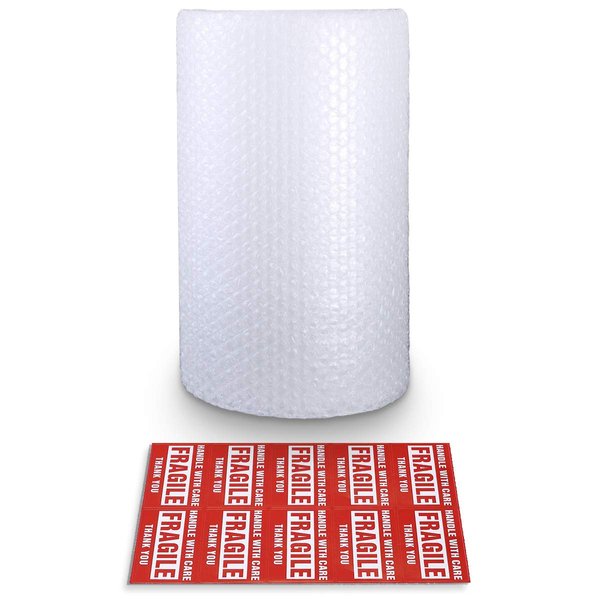 Pacific Mailer Bubble Cushioning Wrap Rolls, 3/16" x 12" x 15' ft Total, Perforated Every 12" for Packaging, Shipping, Mailing