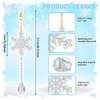 6 Pieces Winter Snowflake Painting Kits Double Sided Painting Suncatchers Wind Chimes Hanging Diamond Accessories for Kids DIY Crafts Christmas Home Windows Decoration