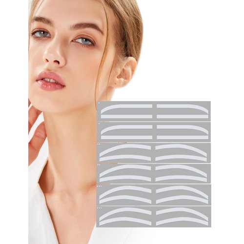 6 Pairs Eyebrow Tattoo Auxiliary Sticker Disposable Adhesive Eyebrow Template Sticker Eyebrow Tattoo Template Sticker