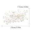 Foyte Flower Bride Wedding Hair Comb Crystal Leaf Bridal Headpieces Rhinestone Hair Pieces Pearl Bridesmaid Side Combs Hair Accessories for Women and Girls (pearl)