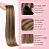 GOO GOO Sew in Hair Extensions Real Human Hair, Weft Hair Extensions Human Hair, 4/27/4 Balayage Chocolate Brown to Caramel Blonde 22 Inch-110g, Weft Bundles Straight Silky Remy Hair