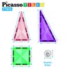 PicassoTiles 30 Piece Magnetic Tiles Building Blocks Mini Size Diamond Series Magnet Toys Travel Size On-The-Go Magnet Construction Sensory Toys Gifts Educational Set STEM Learning Kit Playset PTM30