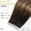 Moresoo Tape in Hair Extensions Human Hair,16 Inch 10 Pcs 25 Gram,#4/10/16 Brown to Gold Brown with Golden Blonde, Seamless Hair Extensions Fashion