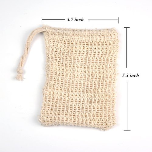 ZEPELOFFY Soap Bag,5 Packs Bar Soap Pouch,Sisal Soap Saver Bags Mesh for Exfoliating, Shower,Scrubber