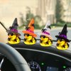 wonuu Spiders Rubber Ducks for Halloween, Car Dashboard Decorations Duck for Office Desk Ornament Accessories with Witch Hat Glasses Chain Spider (Black)