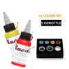 BAODELI 14Pcs Tattoo Ink Set - 1 oz 30ml/Bottle Tattoo Inks Pigment Kit for 3D Makeup Beauty Skin Body Art - 14 Colors