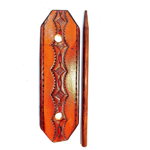 LEATHER PONYTAIL BARRETTE with STICK, LEATHER HAIR BARRETTE, LEATHER PONYTAIL HOLDER, LEATHER HAIR CLIP, LEATHER HAIR ACCESSORIES, LEATHER PONYTAIL CLIPS