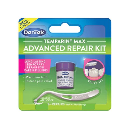 DenTek Temparin Max Lost Filling and Loose Cap Repair Kit | One Step Formula | 5+ Repairs | 0.04 Ounces | 2-Pack