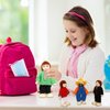 ONEST 9 Pieces Wooden Dollhouse Family Set Mini People Figures Sets Dollhouse Dolls Wooden Doll Family Pretend Play Figures Accessories for Pretend Dollhouse Toy
