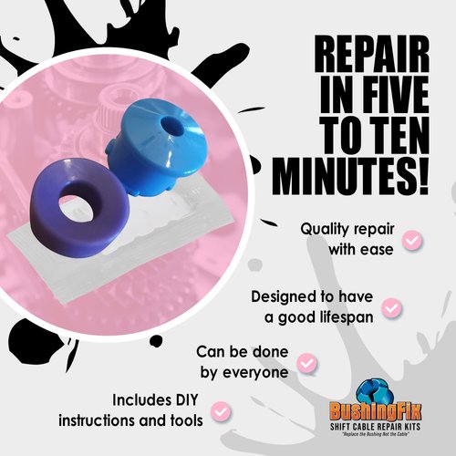 BushingFix JL1Kit - Transfer Case Shifter Cable Replacement Bushing, Transfer Case Shift Cable Repair Kit, 4X4 Transfer Case Cable Bushing