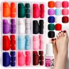 FANDAMEI Press on Toe Nails, 12 Packs 288PCS Press on Toenails Short Square, Fake Toe Nails Full Cover, Acrylic False Toes Nails 12 Color Matte. Press on Toenails for Women Girls Nail Art DIY