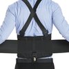 NeoTech Care Lumbar Brace with Removable Pants Clips & Detachable Suspenders - Back Support Belt - Adjustable, Light, Breathable - Shoulder Holsters - Work, Posture - Black (Size XL)