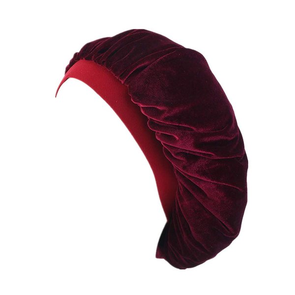 Qianmome Women Chemo Beauty Salon Night Sleep Cap Head Cover Velvet Bonnet Hat durag Sleeping Caps
