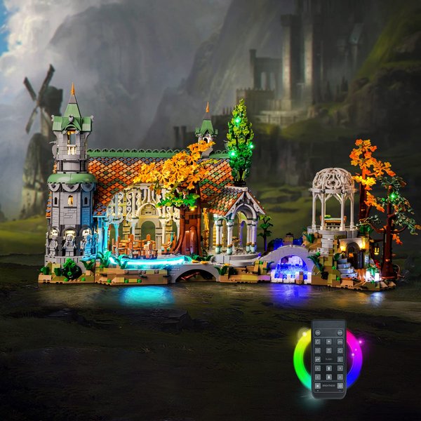 VONADO LED Light Kit Compatible with Lego Rivendell, Remote Control Rivendell Lighting Compatible with Lego 10316 Building Kit (NO Model Set), Creative Decor Lights Gifts Compatible with Lego Fans