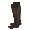 TOUCH Compression Socks for Women, 15-20 mmHg, Ribbed, Cotton, 1 Pair, Brown, Small