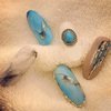 50 PCS Turquoise Nail Hanging Ornaments 3D Nail Art Supplies Nail Art Accessories Western Nail Hanging Ornaments Retro Nail Hanging Ornaments for Nail Art DIY
