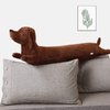 Enhopty 27.5” Giant Dachshund Dog Plush Pillow Puppy Wolf Stuffed Animal Plushie Hugging Long Body Throw Sleeping Pillow for Kids Christmas(27.5inch, Dachshund)