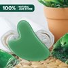 Gua Sha Facial Tool Guasha Board Natural Jade Stone for SPA Acupuncture Therapy Trigger Point Treatment, Relieve Muscle Tensions Reduce Puffiness (Green)